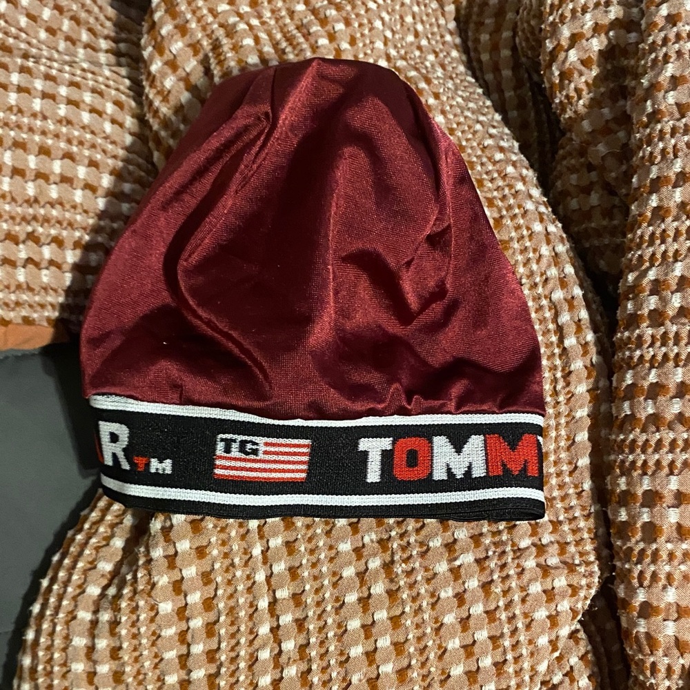 Ali G Costume Tommy Hilfiger Burgundy Beanie with Logo
